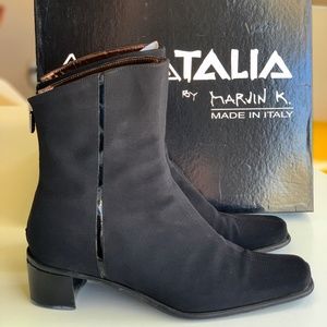 Aquatalia Weatherproof Blk Panache Ankle Boots